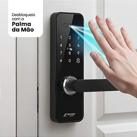Fechadura Digital Wifi FD25 Reconhecimento Facial APP Preto