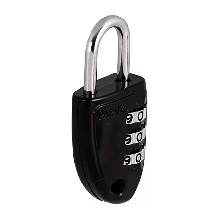 Cadeado Segredo Cs23 30mm Zamac Preto Papaiz para Bolsa Mala