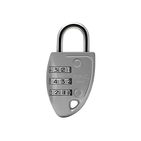 Cadeado Segredo Cs23 30mm Zamac Prata Papaiz para Bolsa Mala