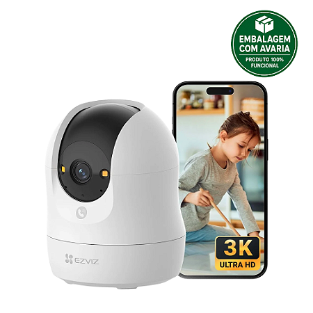 REEMBALADO - Câmera WiFi Interna EZVIZ C6N G1 3K 5MP Ultra HD 360° com IA