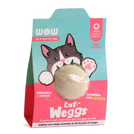 Wow Cat Weggs brinquedo comestível com petisco para gatos