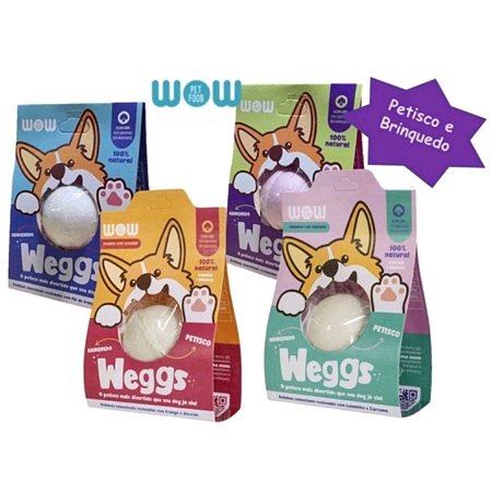Wow Weggs bolinha comestível com petisco natural para cães