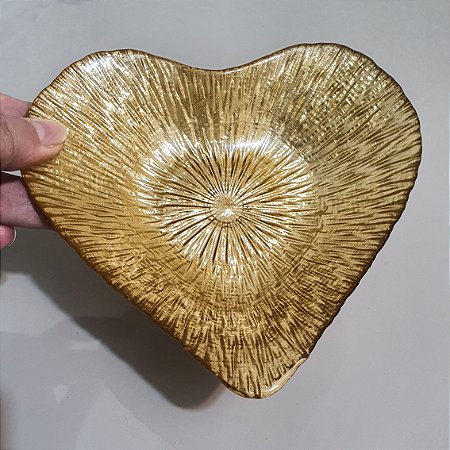 Comedouro prato para gatos coração dourado