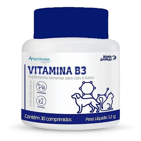 Nutrisana Vitamina B3 para cães e gatos 30 comprimidos