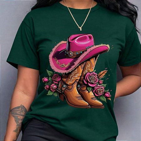 CAMISETA FEMININA 100% ALGODÃO ESTAMPADA