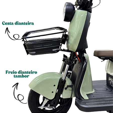 Triciclo elétrico Aima Mike 3 lugares bateria de chumbo 650W Bosch