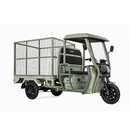 Triciclo Aima Tank eletrico com cesta e cabine 400kg 1000W