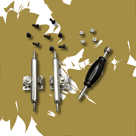 Trucks 36mm PRO HEX 4.0 com bushings, pivot cups e porca auto block - Prata