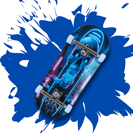 Fingerboard completo 36mm Mini SKT Co. modelo "Cibernetic Skull"