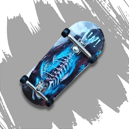 Fingerboard completo 34mm Mini SKT Co. modelo "Fossil Fish"