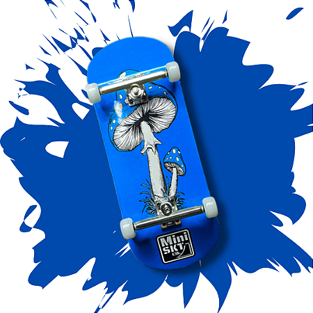 Fingerboard completo 36mm Mini SKT Co. modelo "Blue Mushroom"