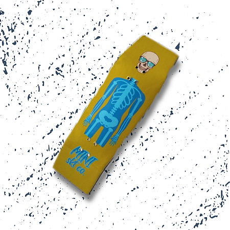 Deck linha "Old Is Cool" - modelo COFFIN "Skeleton" para Fingerboard e Skate de Dedo