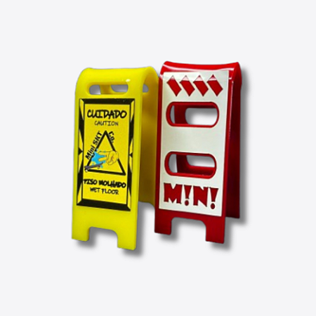 KIT - Mini Cavaletes de sinalização - modelos WET FLOOR e ALERT Cenário Obstáculos para FIngerboard Skate de Dedos