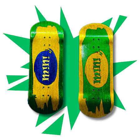 Deck Split Ply modelo "Brazilian Flag" 34mm STREET-V3 MID para Fingerboard Skate de Dedos