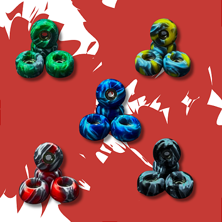 Rodas Swirl Street Rolamentadas para Fingerboard Skate de Dedo