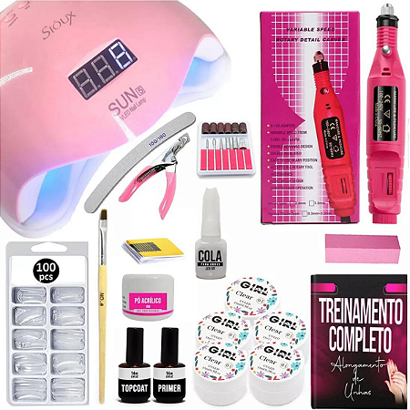 Kit Unha Gel  Mini Lixa Elétrica Com Cabine Uv 36w