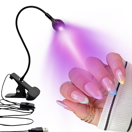 Mini Luminária Garra De Mesa Led Uv Ultravioleta