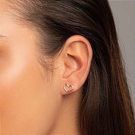 Brinco Amor Folheado A Ouro