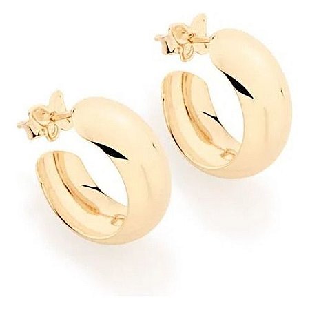 Brinco Folheado A Ouro Meia Argola