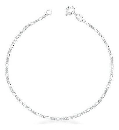 Pulseira Com Elos Groumet 3x1 Liso Prata Lisa