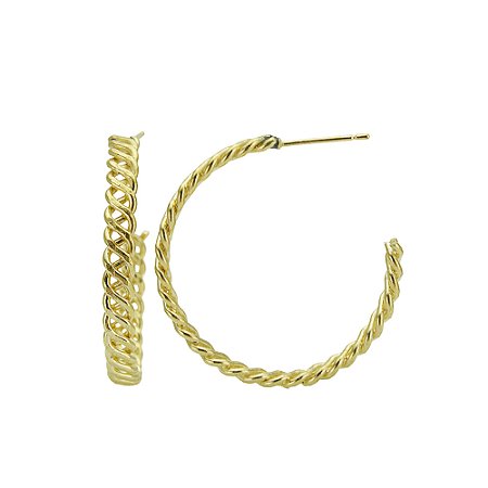Argola trançada banhada a ouro 18k