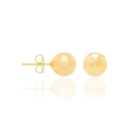 Brinco folheado a ouro 18k bola