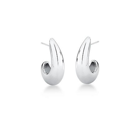 MEIA ARGOLA ABAULADA LISA BANHADA A RODIO