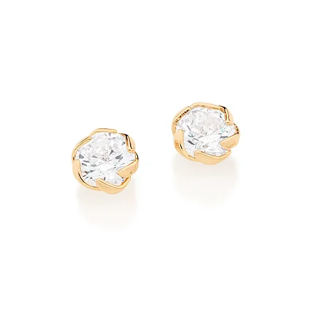 BRINCO SOLITÁRIO BANHADO A OURO 18K COM ZIRCÔNIAS
