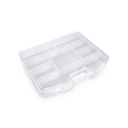 Maleta Transparente com Alça e Trava Organizador com Divisórias