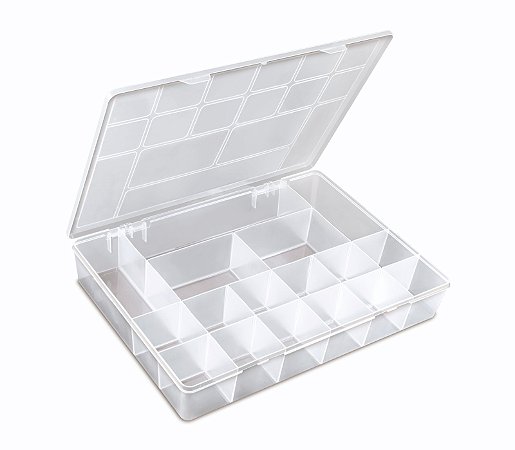 Caixa Box Organizador com Divisória GG Porta Artesanato Oficina