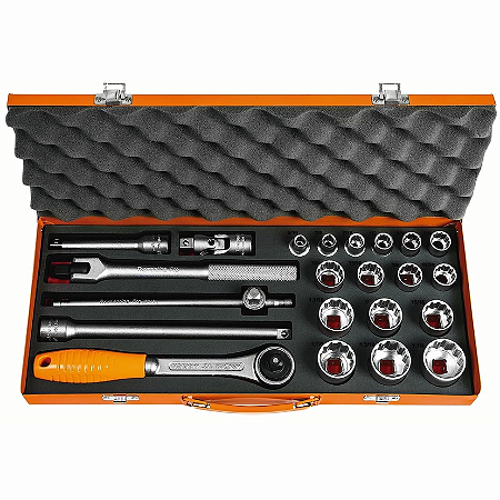 Maleta com Soquetes Estriados e Acessórios 1/2" Polegadas - 22 Peças Tramontina PRO 44834423