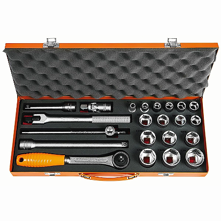 Maleta com Soquetes Sextavados e Acessórios 1/2" Polegadas - 22 Peças Tramontina PRO 44832423