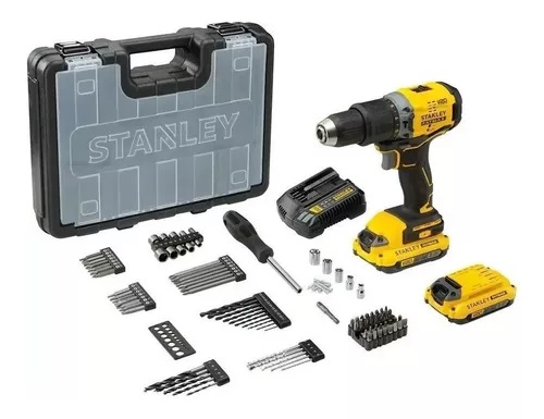 Parafusadeira/furadeira a bateria com impacto, 20 V MAX, com 100 acessórios, SBD715C2KA-BR STANLEY
