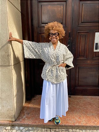 Kimono Malva - Estampa P/B