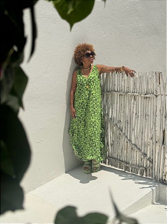 Vestido Tsuru - Estampa Verde