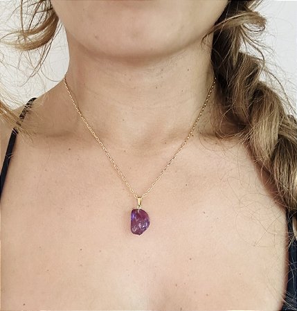 Pingente rolado  Ametista- Intuição e conexão com a espiritualidade