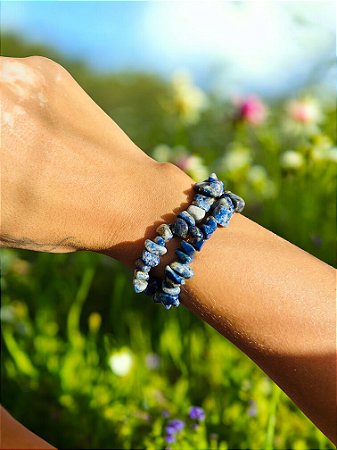 Pulseira Lápis- lazúli-Sabedoria, Intuição ,Propósito de Vida