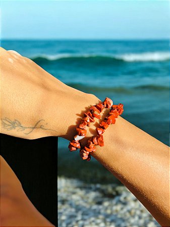 Pulseira Jaspe vermelho- Vitalidade ,Coragem, Determinação