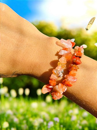 Pulseira Ágata Cornalina- Vitalidade, Coragem e Criatividade