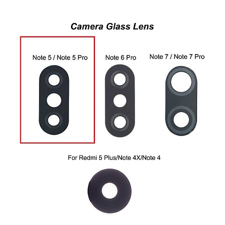 Lente Vidro Camera Traseira Xiaomi Redmi Note 5 / Note 5 Pro
