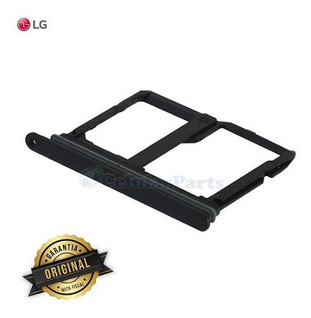 Gaveta Chip 1 + Chip 2 LG Q610 Q710 Q7+ Qnote + Preto Original