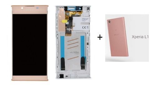 Frontal Lcd Touch Sony Xperia L1 G3311 G3312 + Tampa Traseira Original Rose