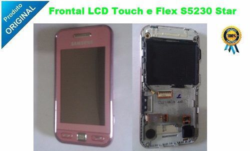 Frontal S5230 Star Com Aro e Lcd + Touch Screen + Flex Rosa