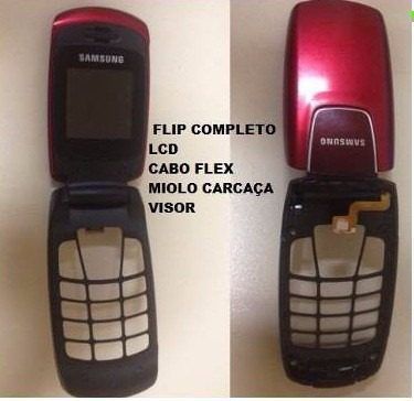 Flip Completo com Lcd Display + Flex e Gabinete frontal Celular Samsung Sgh C276