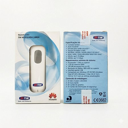 Mini Modem 3G Huawei E303 USB Desbloqueado Novo Lacrado