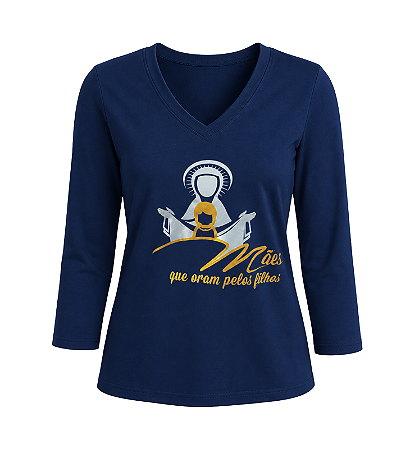 CAMISETA BABY LOOK VISCOLYCRA MANGA 3/4 MÃES QUE ORAM