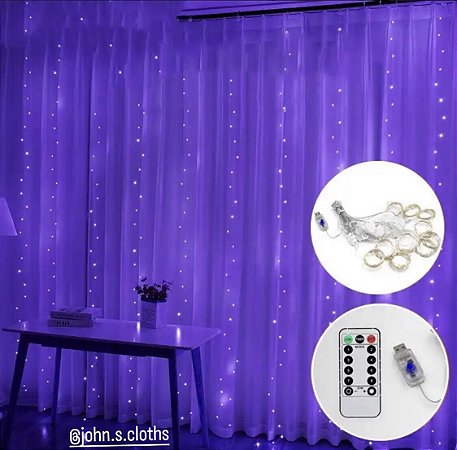 Cortina de Led Lilás 3M X 3M
