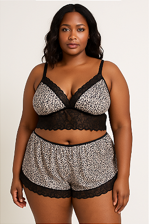 Baby Doll cropt animal print plus size