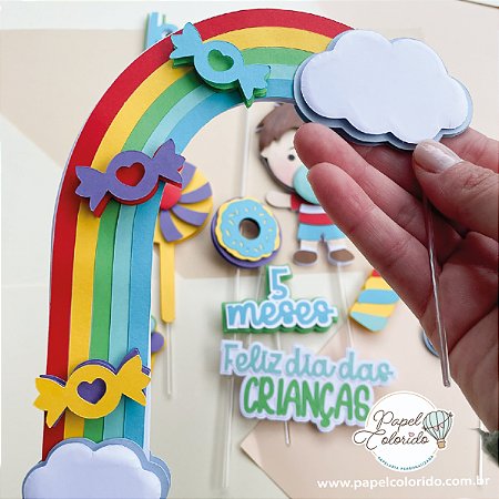 Topo de Bolo: Dia das crianças menino - Papel Colorido