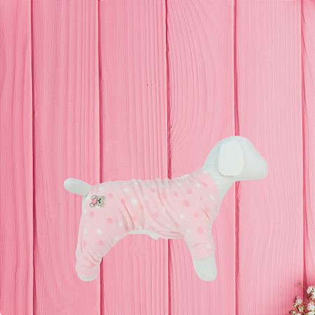 Macacão Soft Poá Rosa - Bonito Pra Cachorro